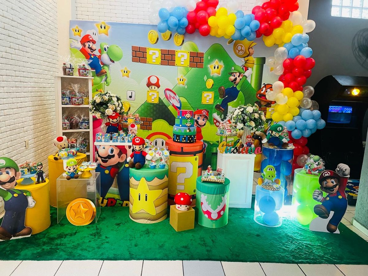 Decoração festa Mario Bros